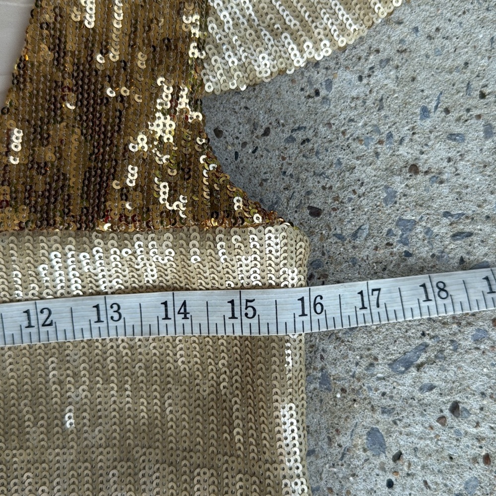Anthropologie Corey Lynn Calter Gold Sequin Short Sleeve Sheath Dress Size 2 - Picture 11 of 15